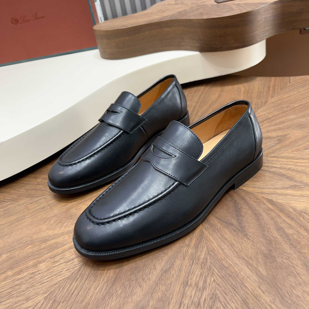 Men’s Leather Penny Loafers — front