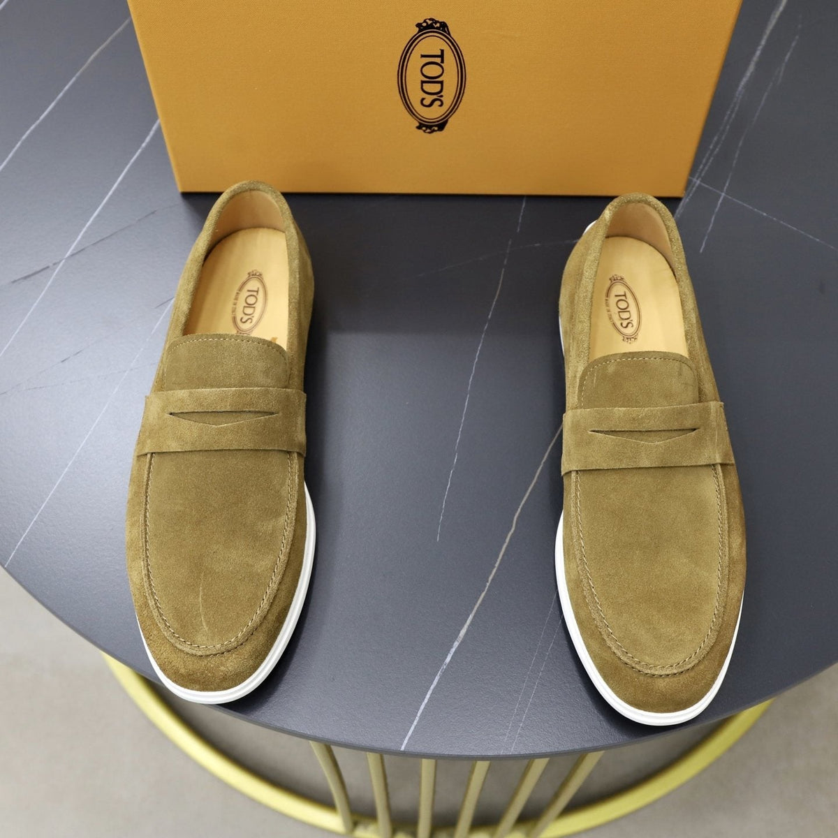 Tod's Brown Leather Slip-On Loafers — front