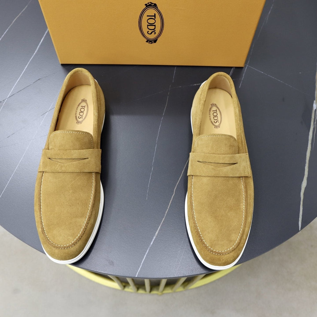 Tod's Brown Leather Slip-On Loafers — front