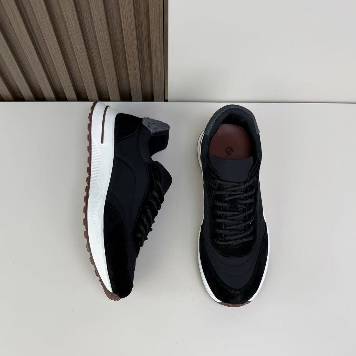 Loro Piana Contrast Lace-Up Sneakers — front