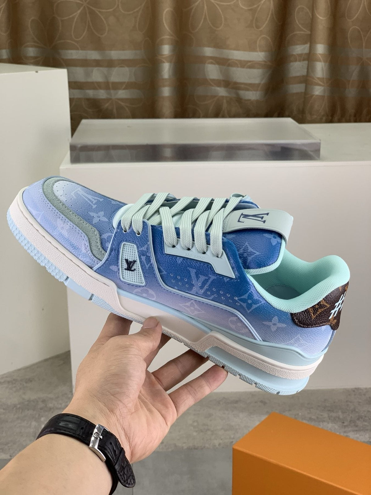 Louis Vuitton Blue Low-Top Sneakers — side