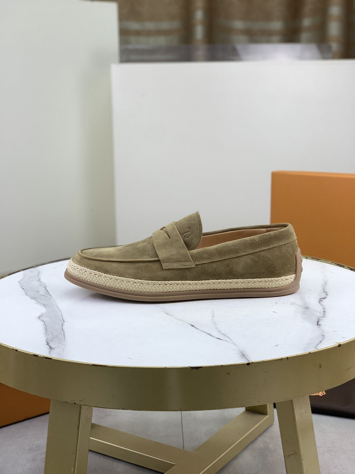 Tod's Raffia-Trim Loafers — front