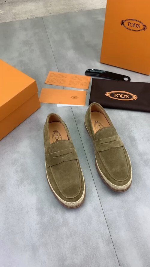 Tod's Raffia-Trim Loafers — front