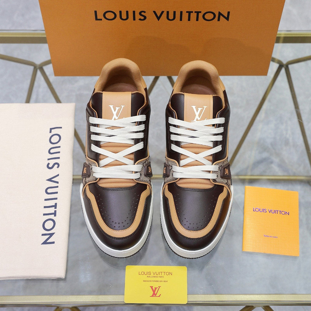 Louis Vuitton Black and White Low-Top Sneakers — side