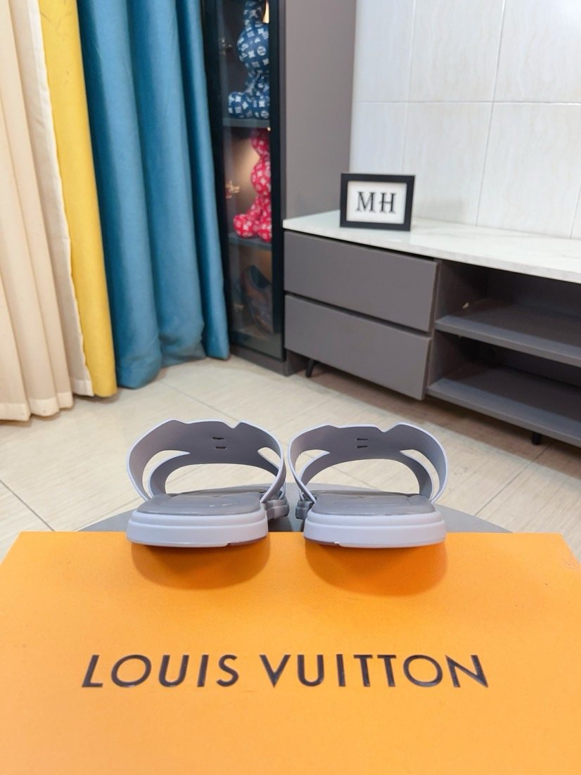 Louis Vuitton Embossed Men's Slide Sandals — back