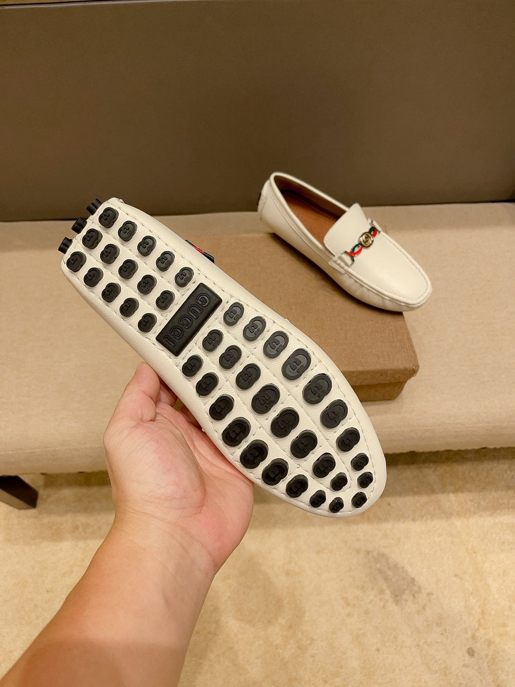 Gucci Web-Accent Driving Loafers — back