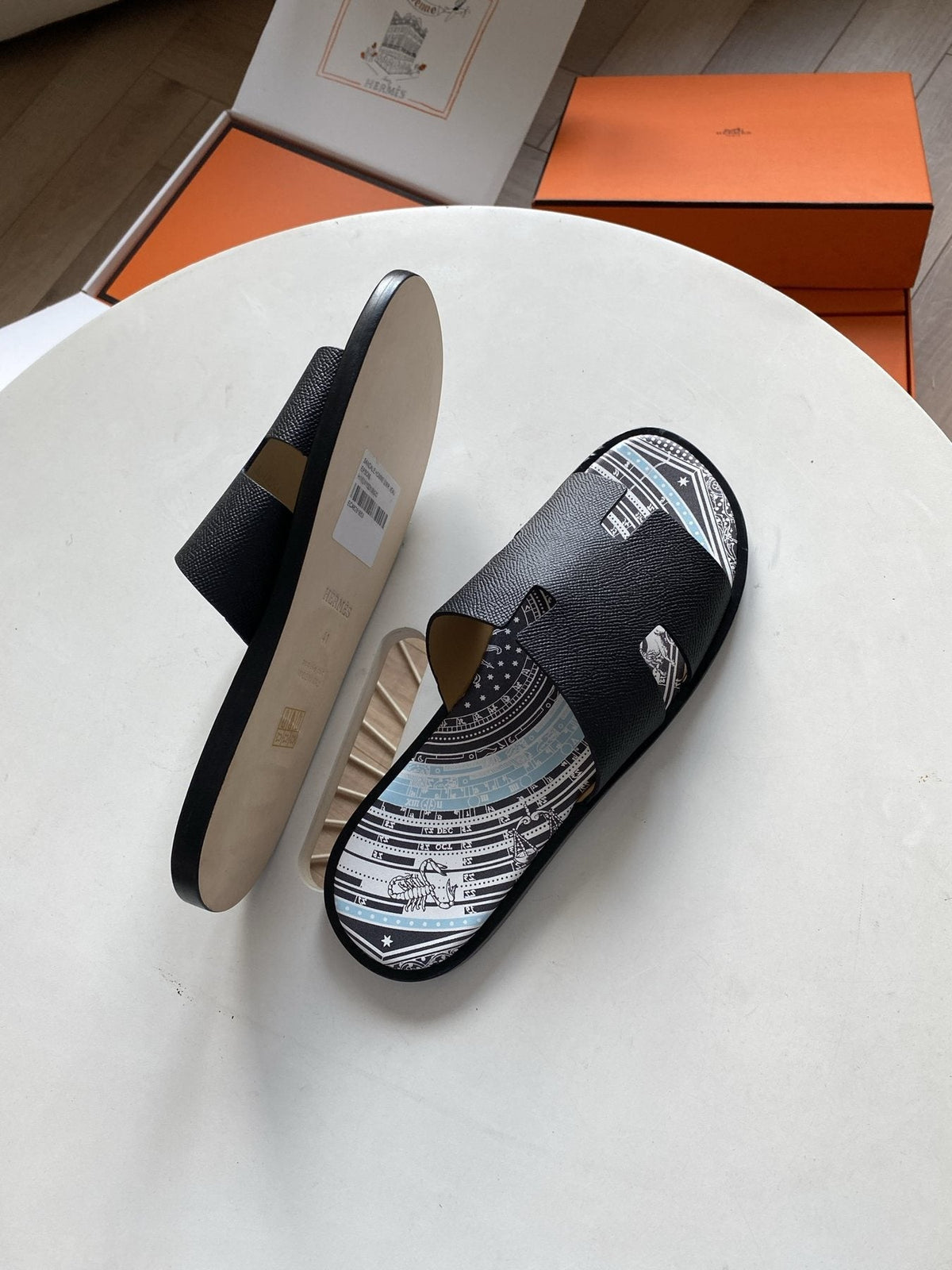 Hermès Men's H-Cut Slide Sandals — front