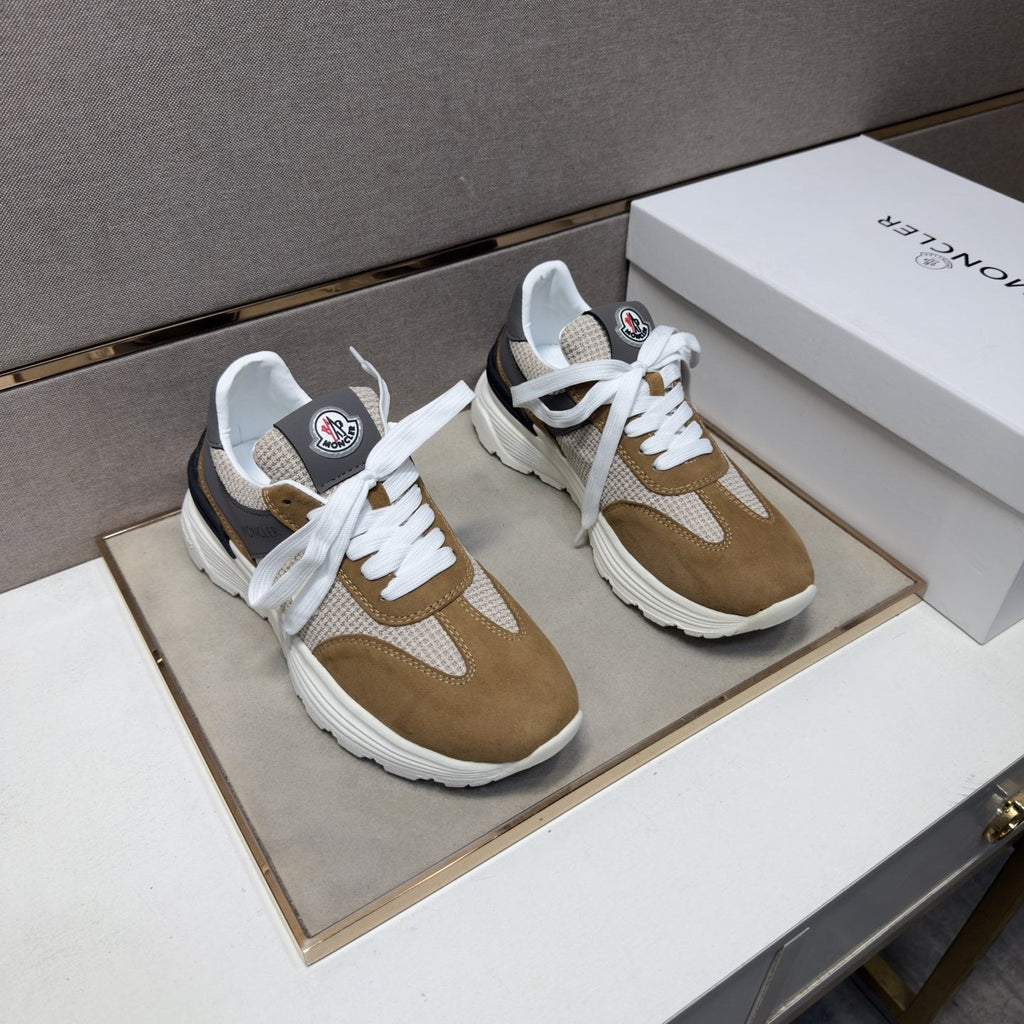 Moncler Mixed-Material Low-Top Sneakers — front