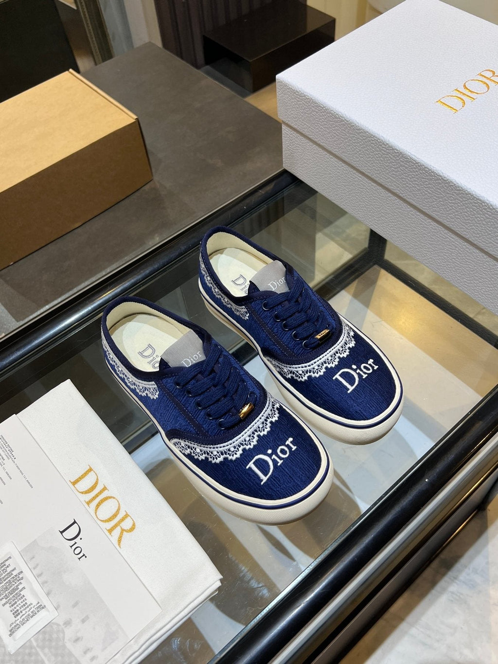 Dior Embroidered Canvas Low-Top Sneakers — front