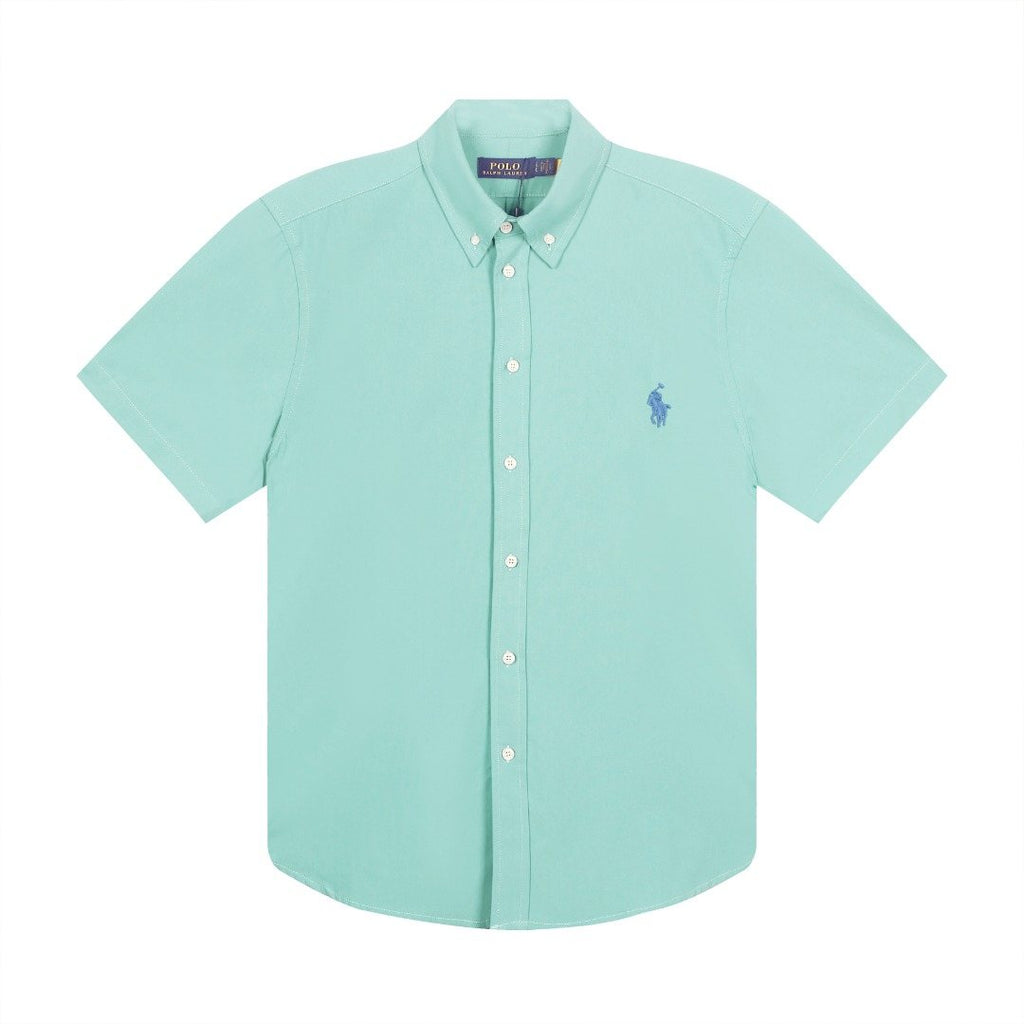 Test2-Ralph Lauren Oxford Short-Sleeve Button-Front Shirt — front