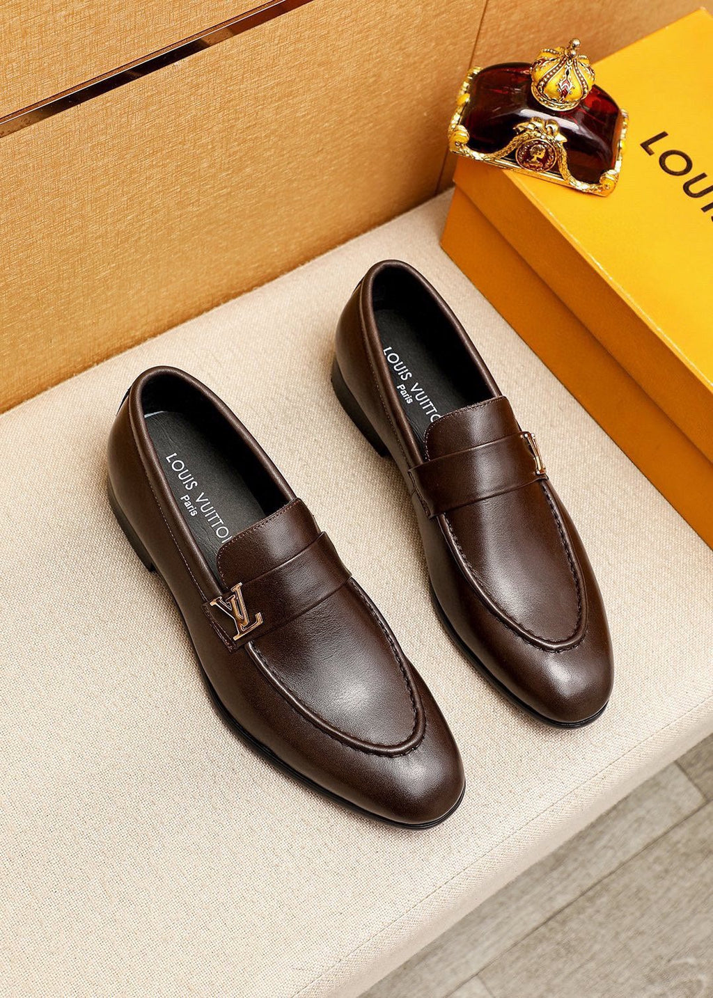 Louis Vuitton Leather Hardware Loafers — front