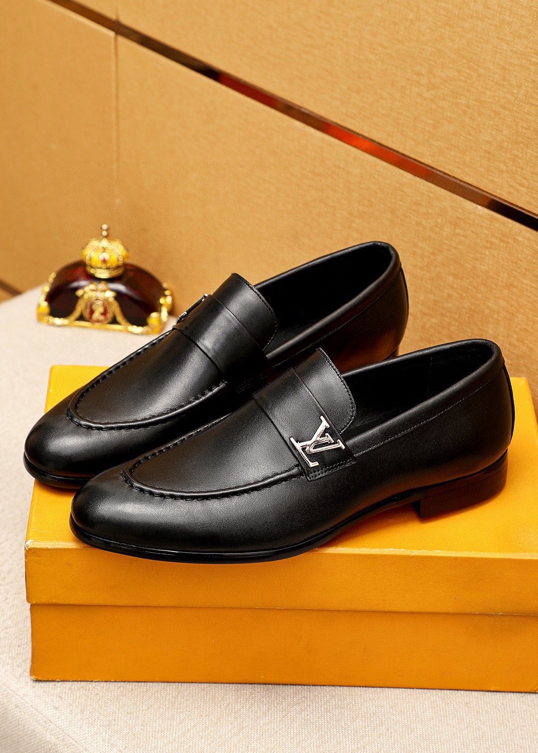 Louis Vuitton Leather Hardware Loafers — front
