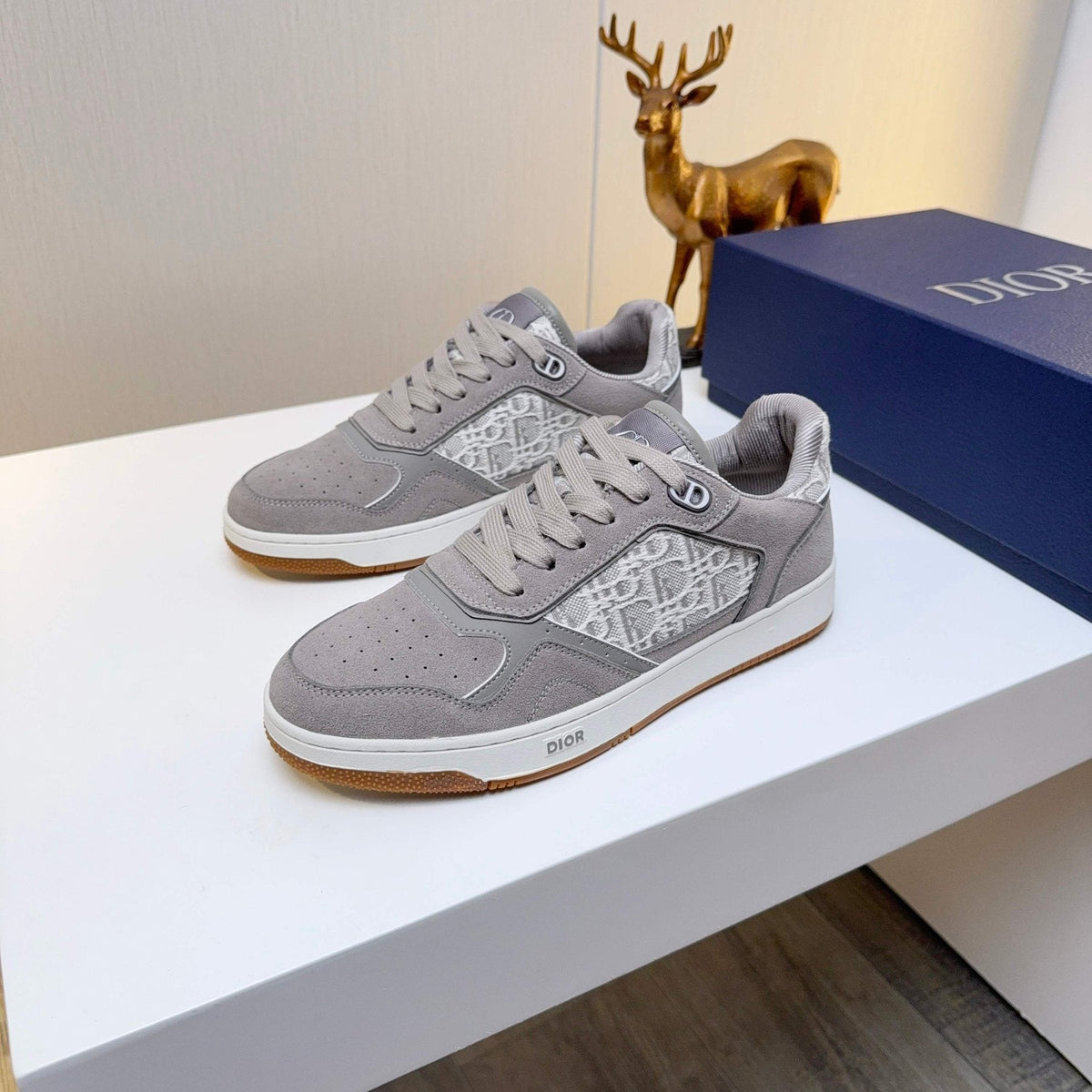 Dior Patterned Panel Low-Top Sneakers — front