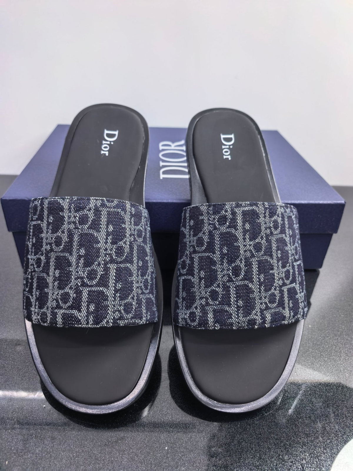 Dior Monogram Slide Sandals — front