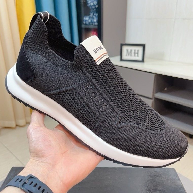 BOSS Knit-Look Slip-On Sneakers — front