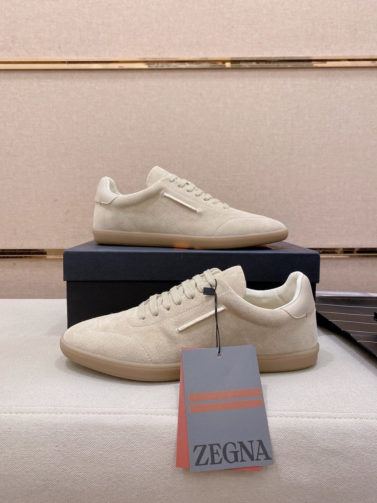 ZEGNA Gray Low-Top Sneakers — side