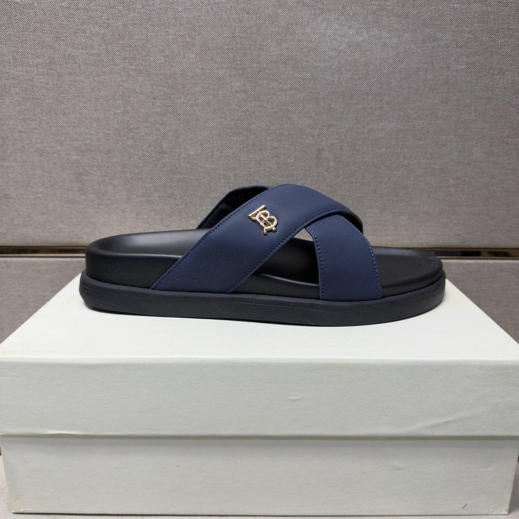 Burberry Cross-Strap Slide Sandals — front