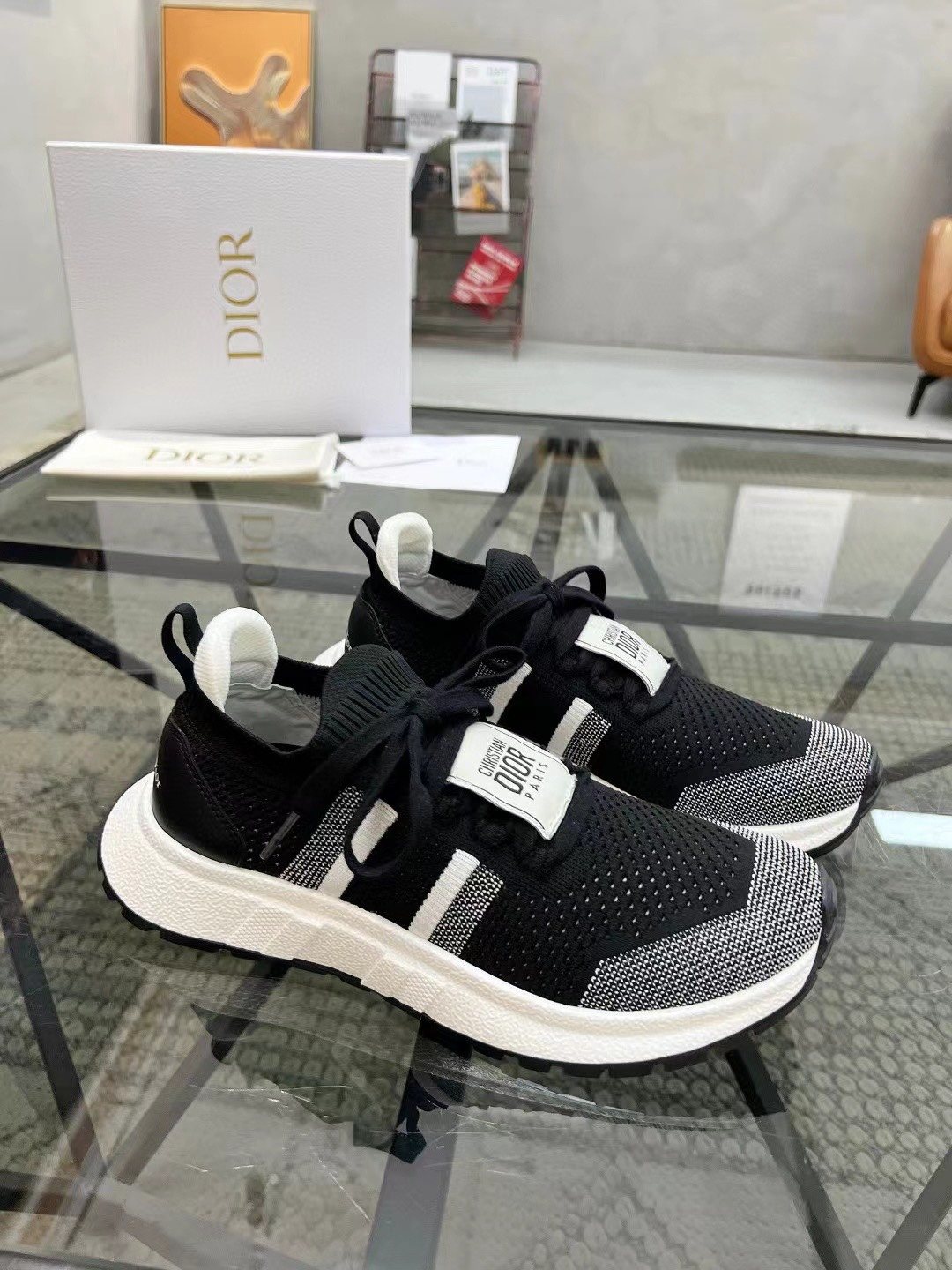 Dior Knit Low-Top Sneakers — front