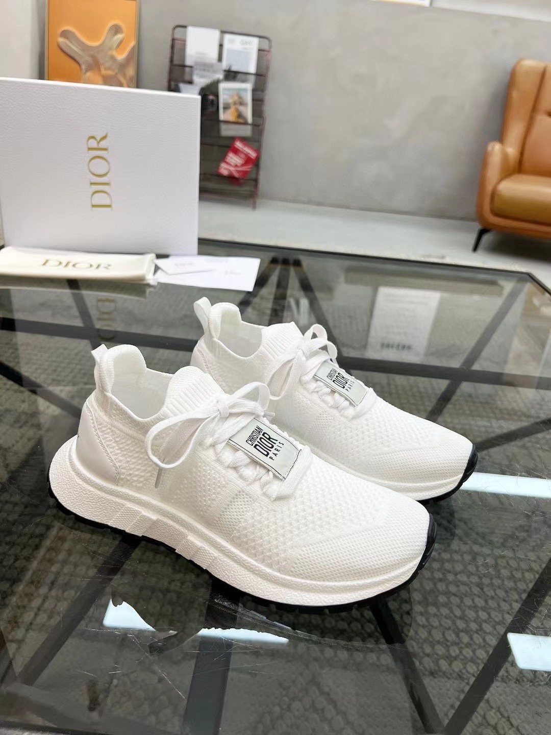 Dior Knit Low-Top Sneakers — front