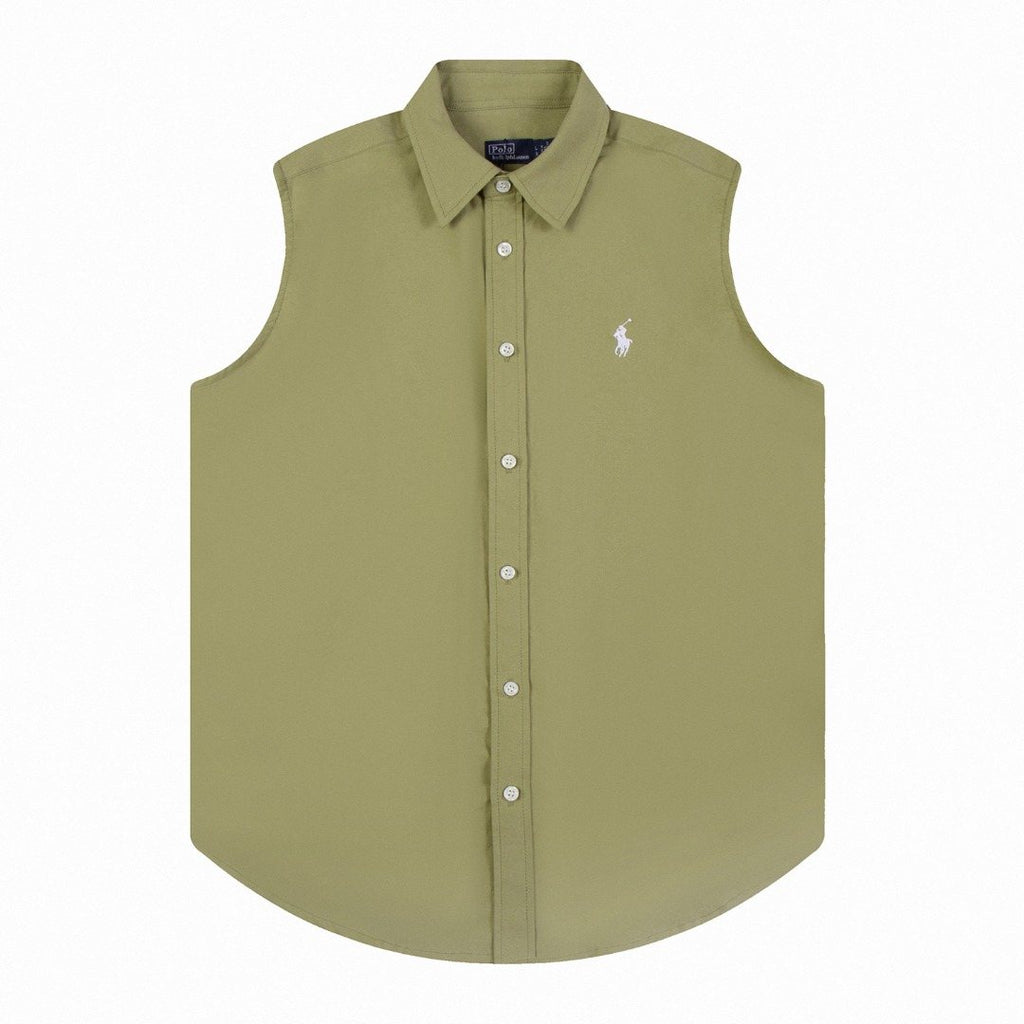 Test2-Ralph Lauren Sleeveless Oxford Button-Front Shirt — front