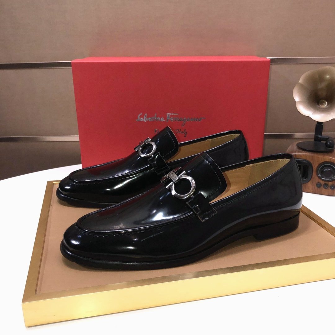 Ferragamo Metal Ring Loafers — front
