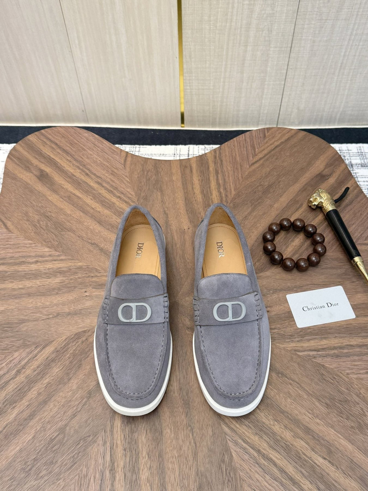 Dior Contrast-Sole Slip-On Loafers — front