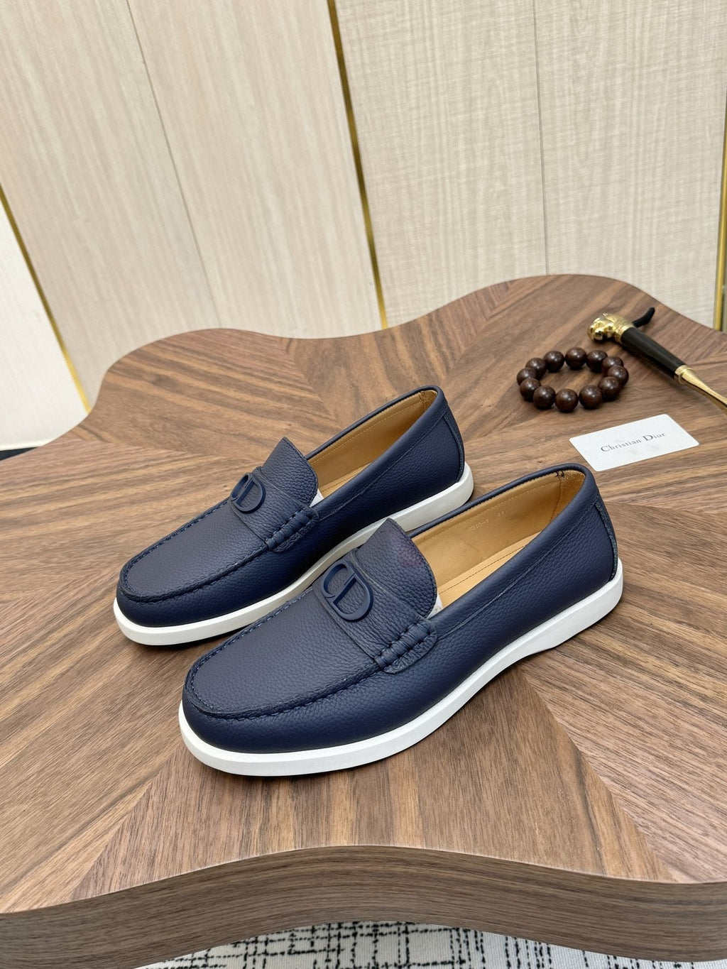 Dior Contrast-Sole Slip-On Loafers — front