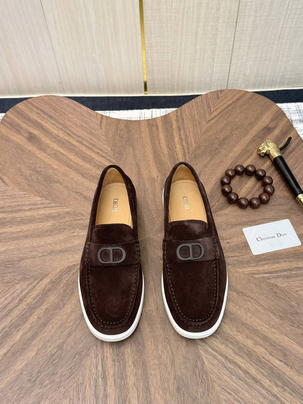 Dior Contrast-Sole Slip-On Loafers — front