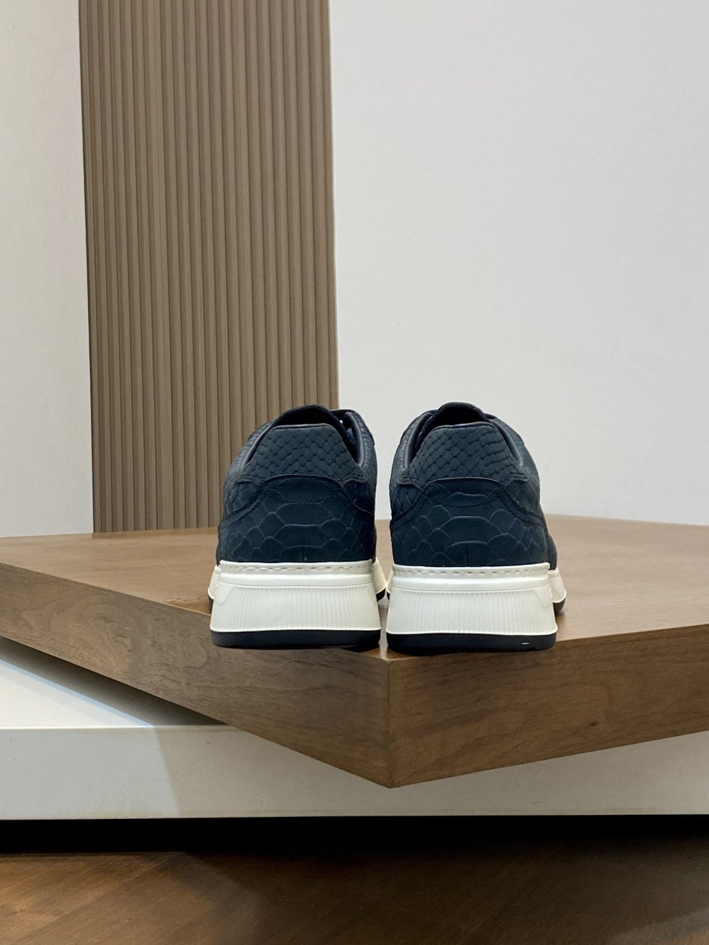 ZILLI Black Textured Low-Top Sneakers — back