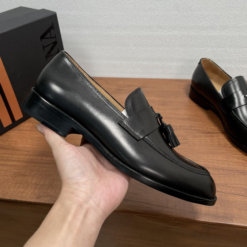 Zegna Tassel Strap Loafers — side