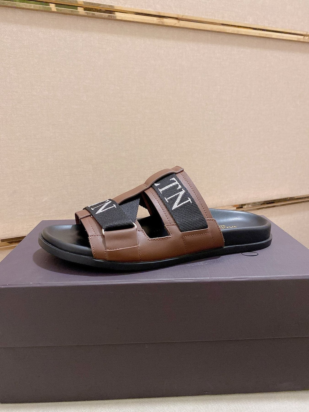 Valentino VLTN Strap Slide Sandals — front