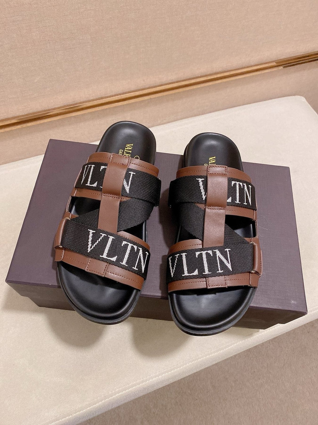 Valentino VLTN Strap Slide Sandals — front