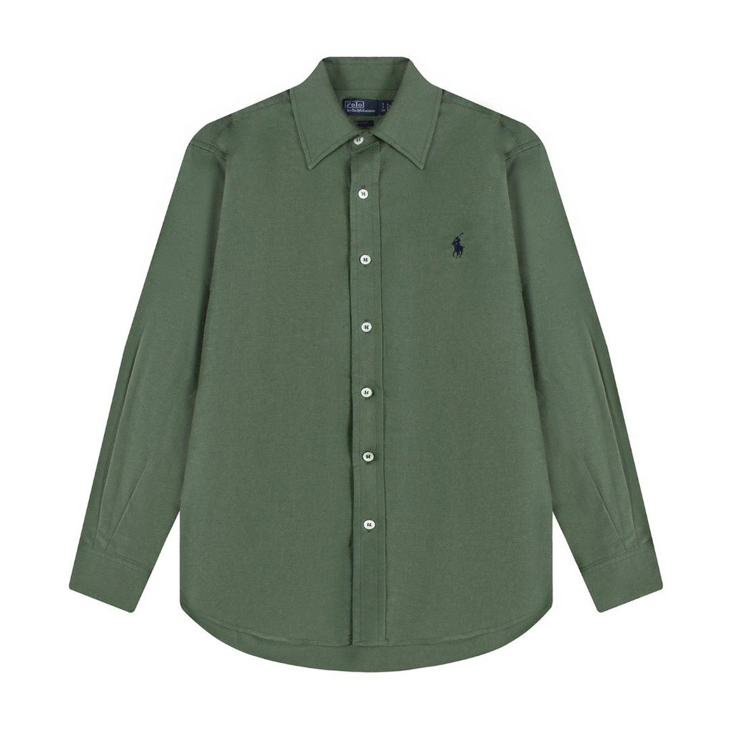 Test2-Ralph Lauren Embroidered Cotton-Blend Slub Linen Long-Sleeve Shirt — front