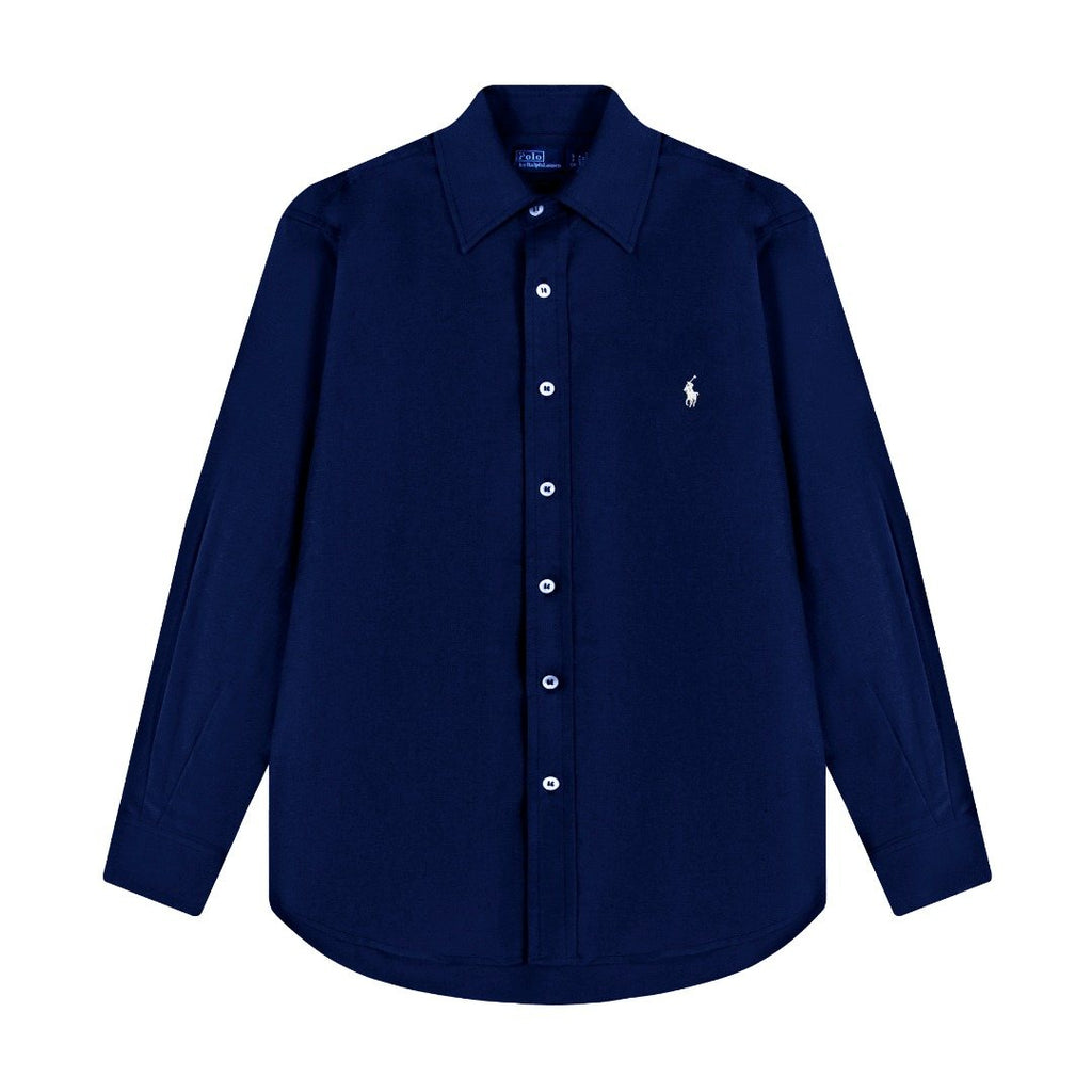 Test2-Ralph Lauren Embroidered Cotton-Blend Slub Linen Long-Sleeve Shirt — front