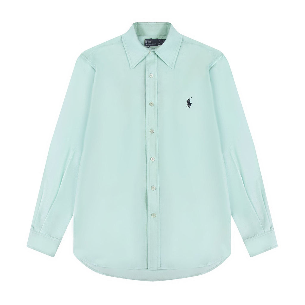 Test2-Ralph Lauren Embroidered Cotton-Blend Slub Linen Long-Sleeve Shirt — front