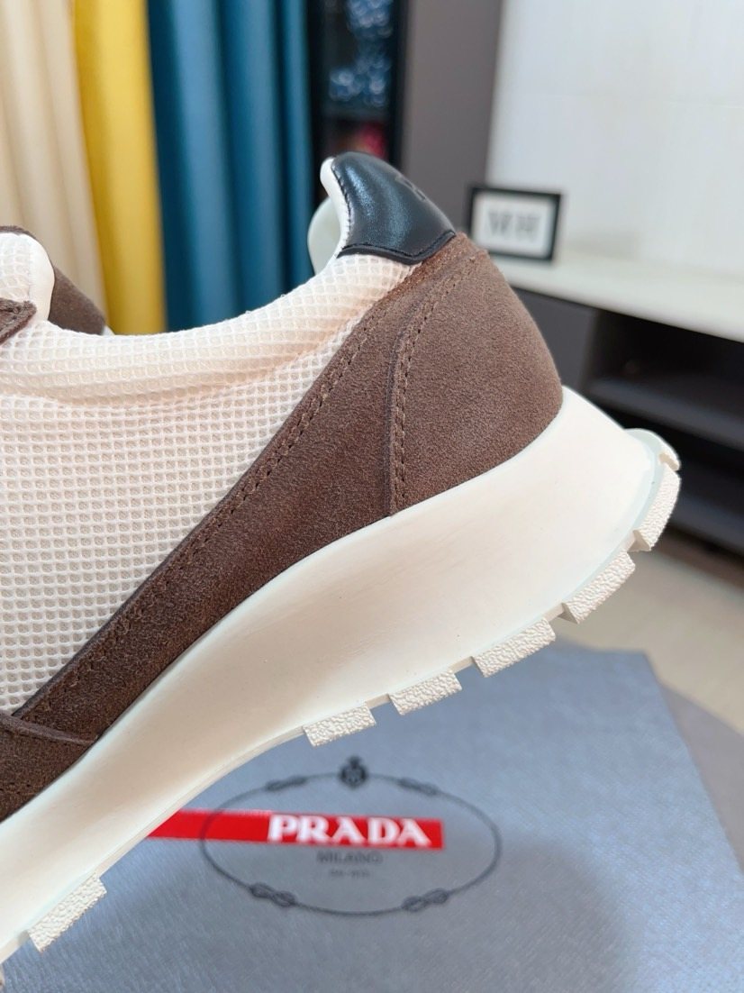 Prada Mesh Panel Lug Sole Sneakers — side