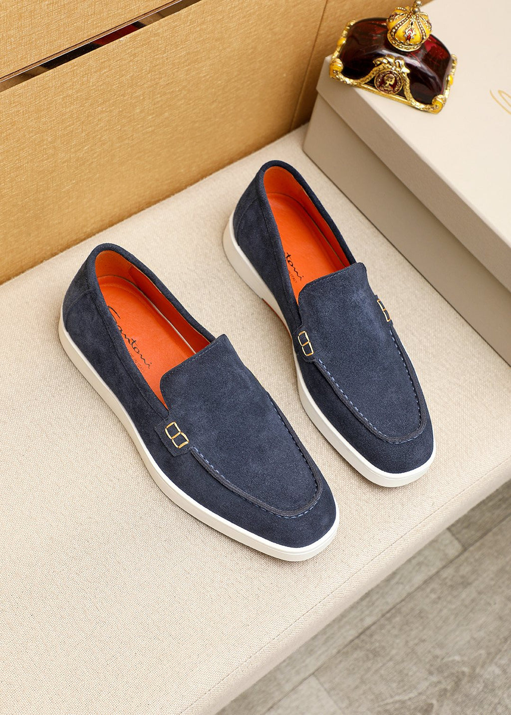 Santoni Moc-Toe Slip-On Shoes — front
