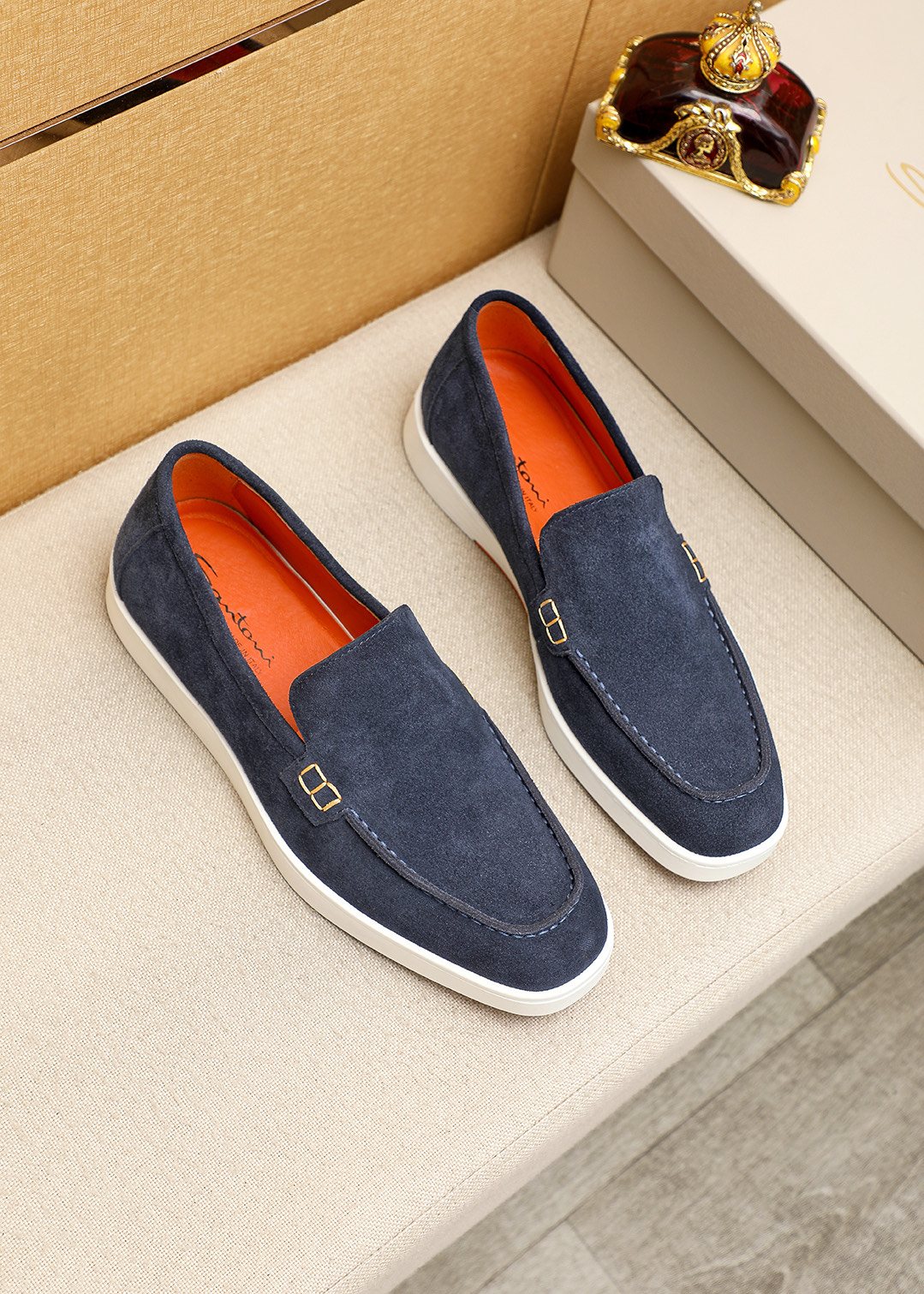 Santoni Moc-Toe Slip-On Shoes — front