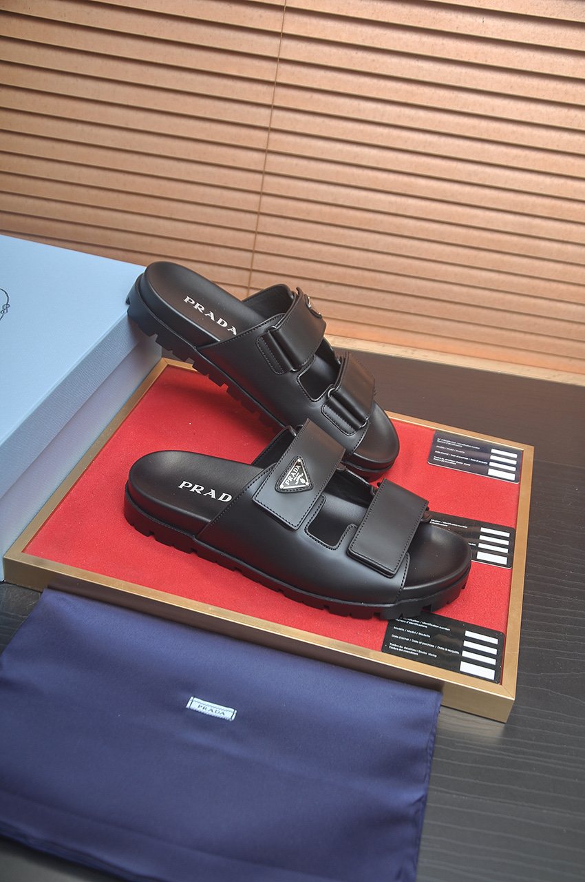 Prada Two-Strap Lug Sole Slide Sandals — side