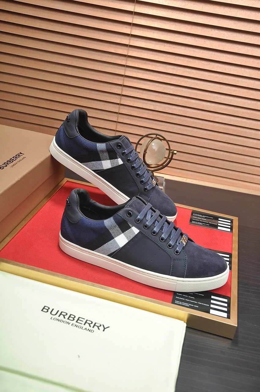 Burberry Check Panel Low-Top Sneakers — front
