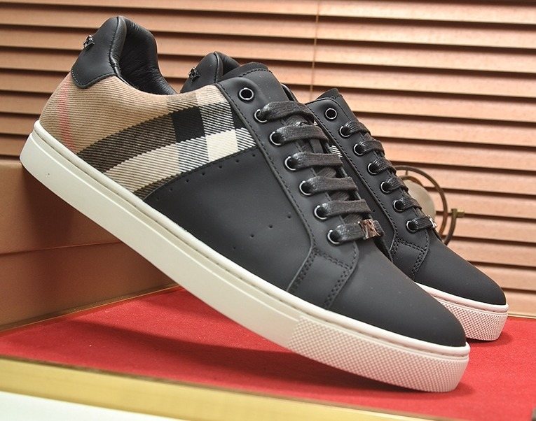 Burberry Check Panel Low-Top Sneakers — hero
