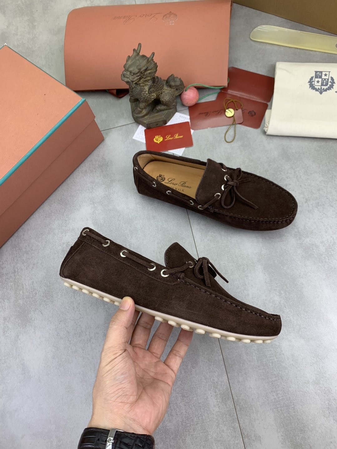 Loro Piana Suede Driving Shoes — side