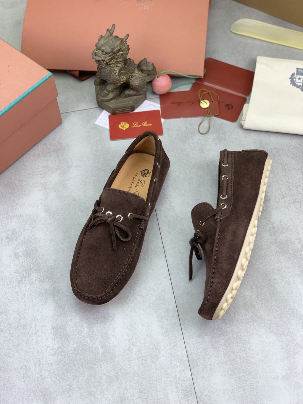 Loro Piana Suede Driving Shoes — side