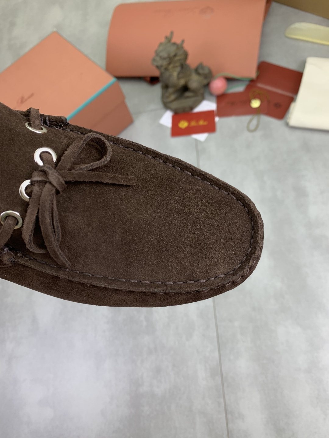 Loro Piana Suede Driving Shoes — detail