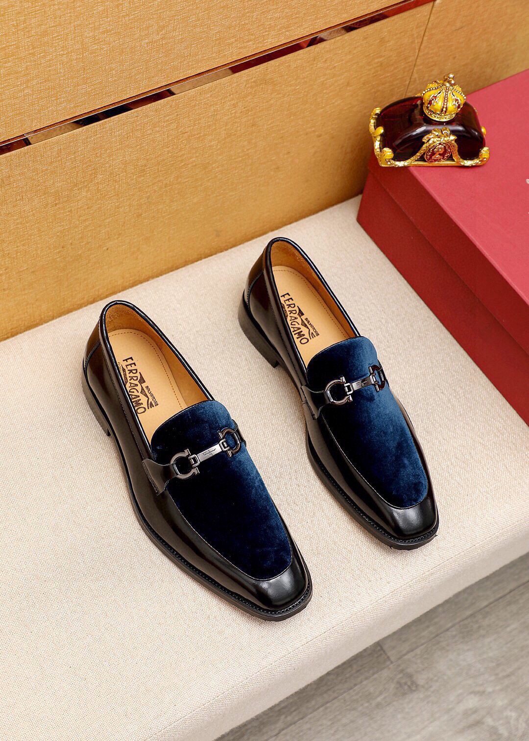 Ferragamo Silver-Hardware Bit Loafers — front