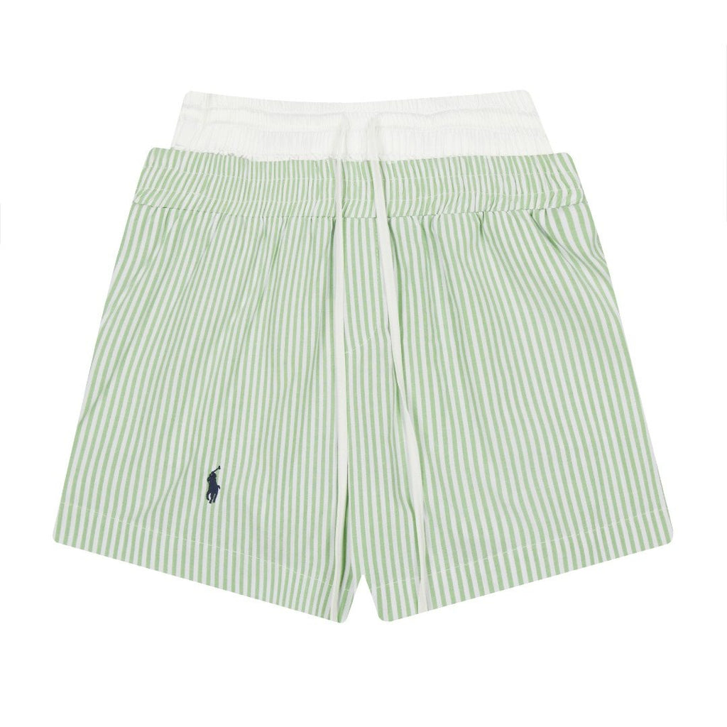 Test2-Ralph Lauren Striped Double-Waist Shorts — front