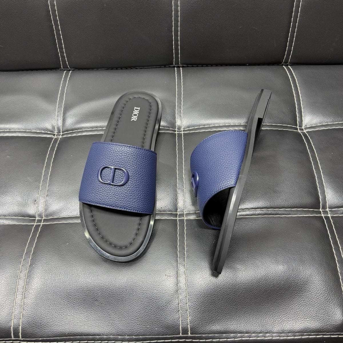 Dior CD Emblem Slide Sandals — front