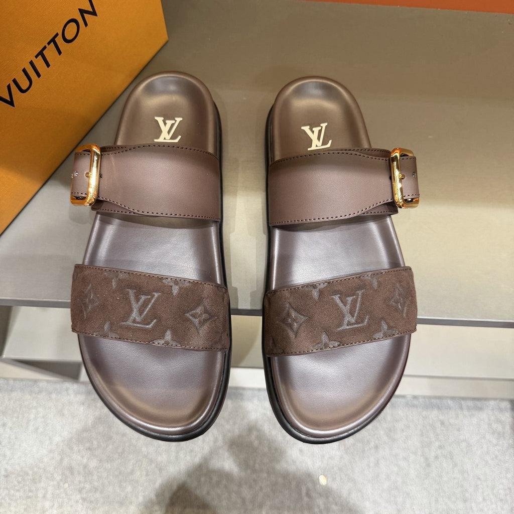 Louis Vuitton Two-Strap Slide Sandals — front