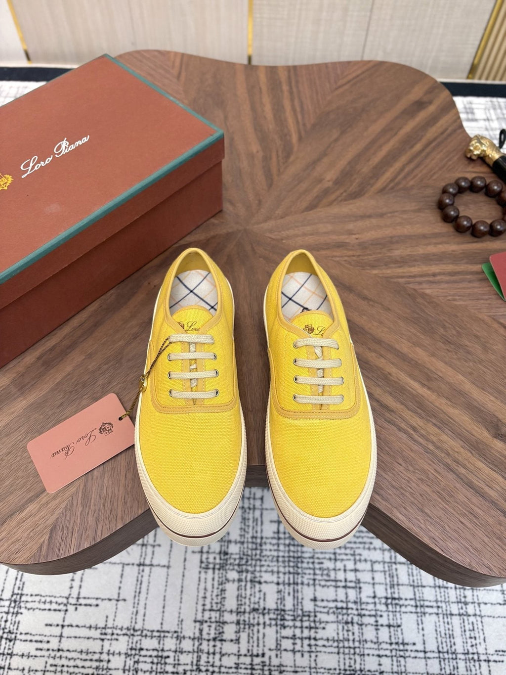 Loro Piana Low-Top Canvas Sneakers — front