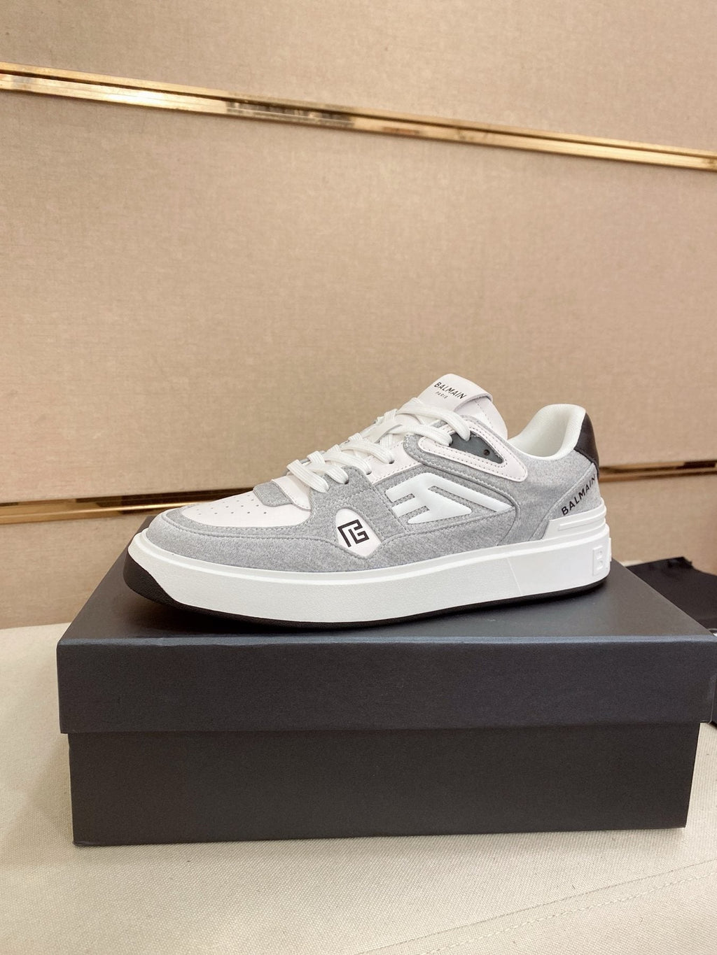 Balmain Color-Block Low-Top Sneakers — front